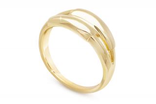 Pozlátený dámsky prsteň 14k zlatom, lesklý s pletenou ozdobou 4000326 Veľkosť prsteňa - obvod: 52 mm