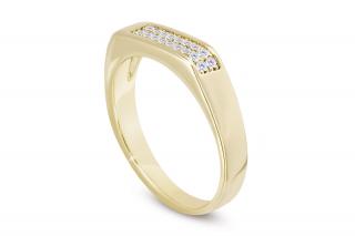 Pozlátený dámsky prsteň 14k zlatom, lesklý so zirkónovou ozdobou 4000331 Veľkosť prsteňa - obvod: 52 mm