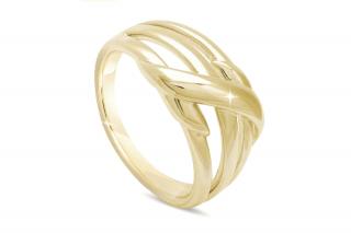 Pozlátený dámsky prsteň 14k zlatom s prepletanou ozdobou 4000294 Veľkosť prsteňa - obvod: 52 mm