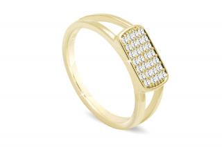 Pozlátený dámsky prsteň 14k zlatom so zirkónovou ozdobou 4000300 Veľkosť prsteňa - obvod: 54 mm