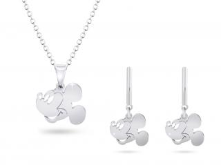 Set z chirurgickej ocele Mickey Mouse, retiazka + visiace náušnice 135