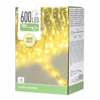 LED vianočné svetlá 600 BLIK (Teplé transparentné)