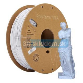 Filament POLYMAKER / PLA POLYTERRA / MRAMOR BIELA / 1,75mm / 1 kg (Filament POLYMAKER / PLA POLYTERRA / MARBLE WHITE / 1,75mm / 1 kg)