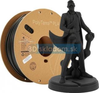 Filament POLYMAKER / PLA POLYTERRA / UHĽOVO ČIERNA / 1,75mm / 1 kg (Filament POLYMAKER / PLA POLYTERRA / CHARCOAL BLACK / 1,75mm / 1 kg)