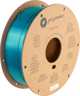 Filament POLYMAKER / PolyLite SILK PLA / MODRÁ-ZELENÁ / 1,75mm / 1 kg (Filament POLYMAKER / PolyLite PLA DUAL SILK COLORS  / Caribbean Sea Blue-Green / 1,75mm / 1 kg)