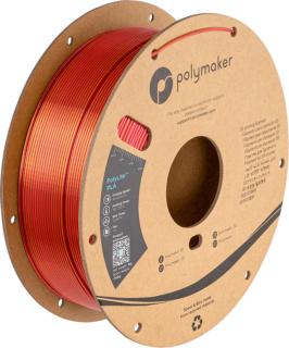 Filament POLYMAKER / PolyLite SILK PLA / ZLATÁ-ĆERVENÁ / 1,75mm / 1 kg (Filament POLYMAKER / PolyLite PLA DUAL SILK COLORS  / Sunset Gold-Red / 1,75mm / 1 kg)