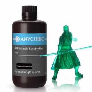 Živica / ANYCUBIC / UV RESIN / TRANSPARENT GREEN / 1kg (ANYCUBIC 3D Printer Resin, 405nm SLA UV-Curing Resin with High Precision and Quick Curing  Excellent Fluidity for LCD 3D Printing - 1KG/Green)