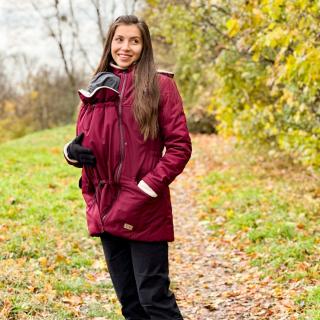 Dámska zimná bunda na nosenie Burgundy Veľkosť: L