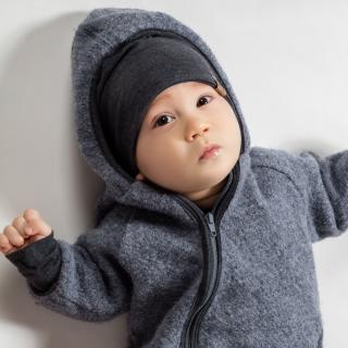 Detská čiapka ( s nákrčníkom ) - rôzne farby Veľkosť: 0-3 mesiace, Farba čiapka: Gray