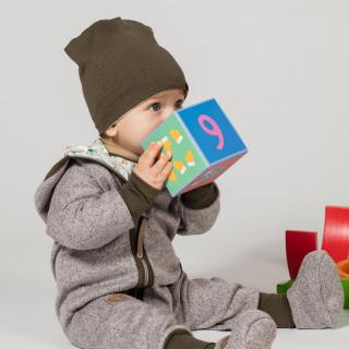 Detská čiapka ( s nákrčníkom ) - rôzne farby Veľkosť: 0-3 mesiace, Farba čiapka: Khaki