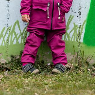 Detské softshellové nohavice  - zateplené flísom - rôzne farby Veľkosť: 140/146, Farba: Fuchsia