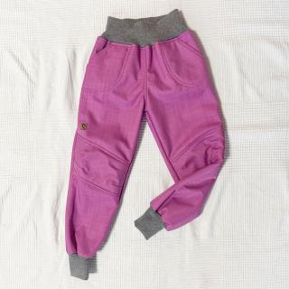Detské zimné softshellové nohavice s barančekom- rôzne farby Veľkosť: 116/122, Farba: Pink