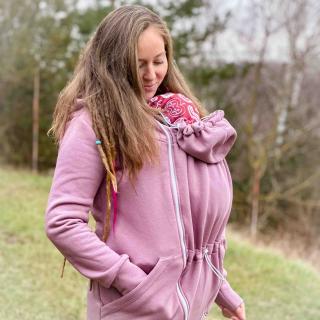 Mikina na nosenie Basic - čierny zips - rôzne farby Veľkosť: XL, Farba: Mauve