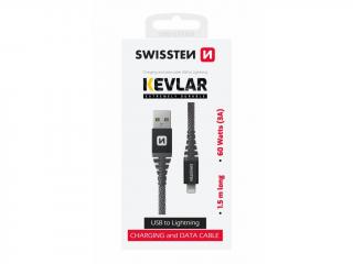 Dátový Kábel Swissten Kevlar USB / Lightning 1,5 M Antracit