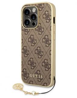 Guess 4G Charms Zadný Kryt pre iPhone 14 Pro Brown