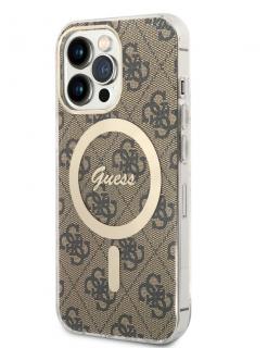 Guess IML 4G MagSafe Zadný Kryt pre iPhone 13 Pro Brown