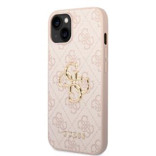 Guess PU 4G Metal Logo Zadný Kryt pre iPhone 14 Plus Pink