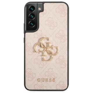 Guess PU 4G Metal Logo Zadný Kryt pre Samsung Galaxy S23+ Pink