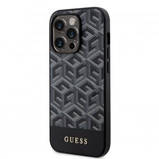 Guess PU G Cube MagSafe Kompatibilný zadný kryt pre iPhone 13 Pro čierný