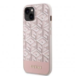 Guess PU G Cube MagSafe Kompatibilný zadný kryt pre iPhone 13 ružový