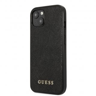 Guess Saffiano PU Silicone Zadný Kryt pre iPhone 13 Black