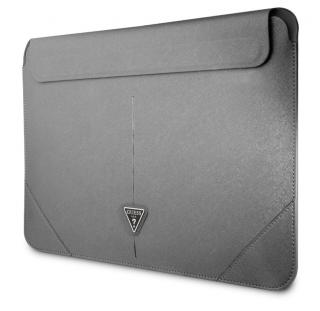 Guess Saffiano Triangle Metal Logo Computer Sleeve 13/14  Silver