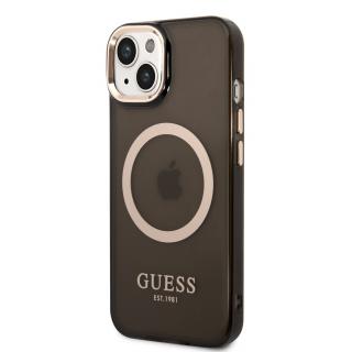Guess Translucent MagSafe Kompatibilný Zadný Kryt pre iPhone 14 Black
