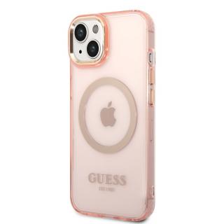 Guess Translucent MagSafe Kompatibilný Zadný Kryt pre iPhone 14 Pink