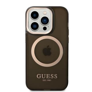 Guess Translucent MagSafe Kompatibilný Zadný Kryt pre iPhone 14 Pro Black