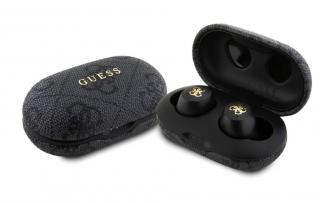 Guess True Wireless 4G PU Metal Logo BT5.3 Stereo Earphones Black