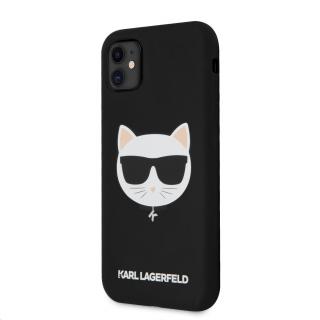 Karl Lagerfeld Choupette Head Silikónový Kryt pre iPhone 11 Black