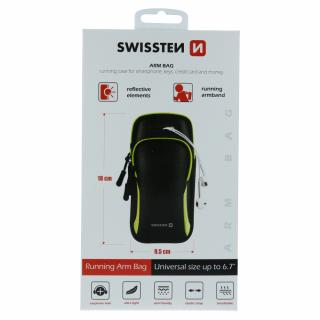 Športové puzdro Swissten Armband pre 6,7  telefóny - čierne