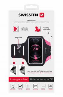 Swissten Armband sportovní pouzdro pro 7  telefony - růžové
