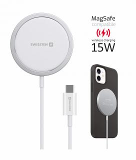 SWISSTEN bezdrôtová nabíjačka MagStick pre Apple iPhone (kompatibilný s MagSafe)
