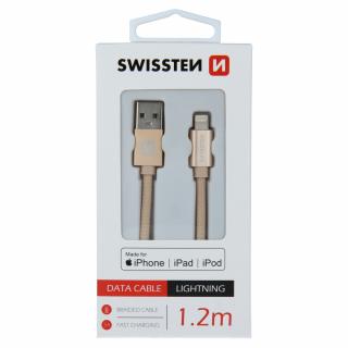 Swissten dátový kábel USB/lighting 1,2 m - zlatý
