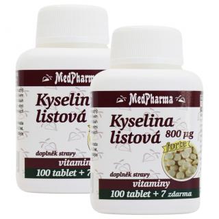 MedPharma Kyselina listová 800 µg – FORTE 107 tabliet 2 kusy: 2x107 tbl.
