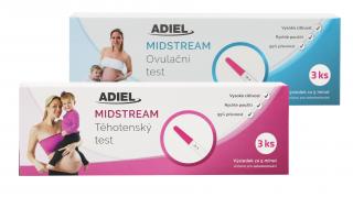 Súprava Midstream testov - tehotenský test 3ks + ovulačný test 3ks