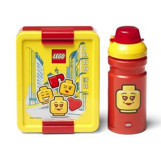LEGO ICONIC Girl svačinový set (láhev a box) - žltá/červená