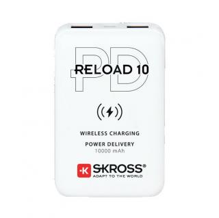 SKROSS powerbank Reload 10 Wireless Qi PD, 10000mAh, USB A+C, biely