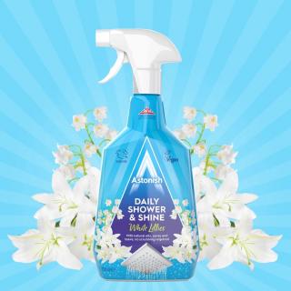 Astonish Daily shower shine White Lillies čistiaci prostriedok na sprchy a vodný kameň -  750 ml