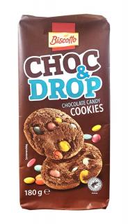 Biscotto CHOC & DROP chocolate candy cookies sušienky - 180g