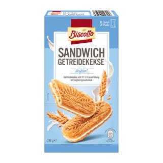 Biscotto Sandwich Joghurt plnené cereálne sušienky - 253 g
