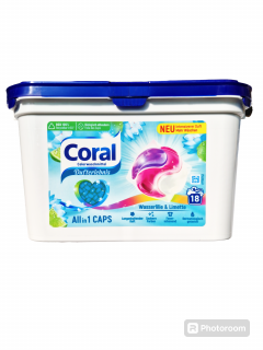 Coral color All in 1 caps Wasserlilie & Limette kapsule na pranie  - 18 ks