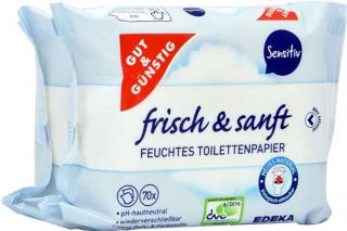 G & G sensitive Frisch & Sanft vlhčený toaletný papier -  70 ks