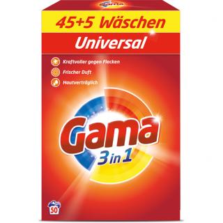 Gama universal 3 v 1 prášok na pranie  3,0 kg - 50 praní