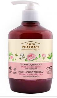 Green Pharmacy Musk rose and Cotton tekuté mydlo na ruky - 460 ml