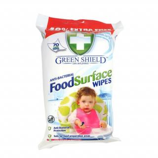 GREEN SHIELD Food Surface čistiace obrúsky antibakteriálne  - 70 ks
