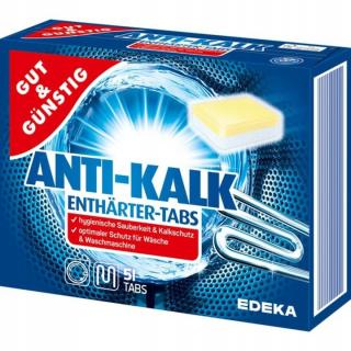 Gut & Gunstig Anti - Kalk Tabletky do práčky na vodný kameň - 51 ks