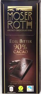 Moser Roth Edel Bitter 90 % cacao tmava čokoláda - 125 g
