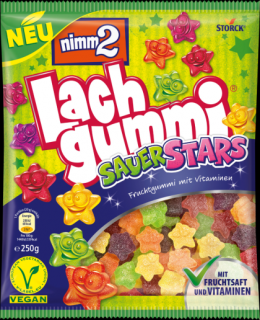 Nimm2 Lach gummi Sauer Stars ovocné kyslé želé cukríky - 250 g